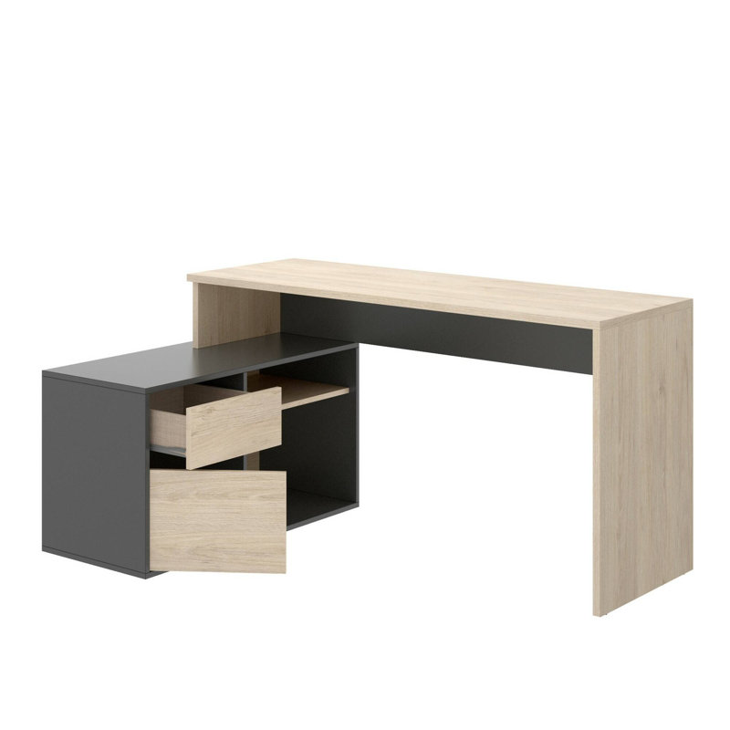Breina Computer Desk, Oak/Anthracite