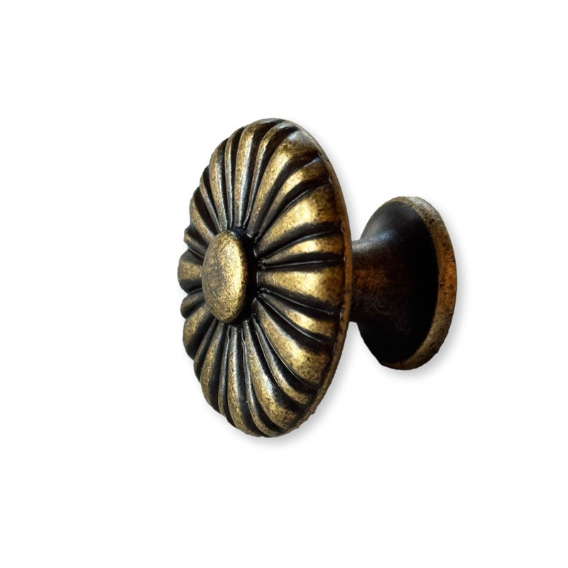 Antique Brass "Celia" Round Cabinet Knob