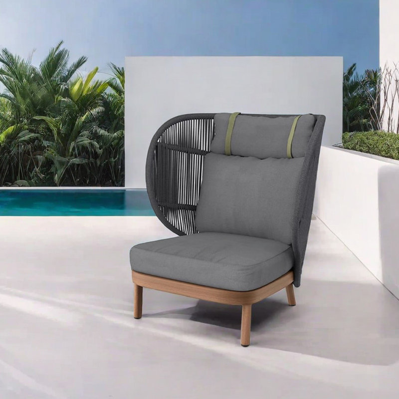 Mithun Outdoor Lounge Chair, Gray , Gray