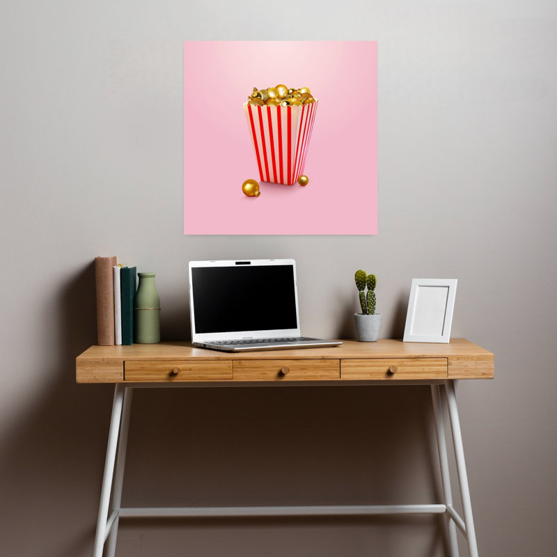 Impression sur toile Golden Christmas Popcorn, 18" H x 18" W