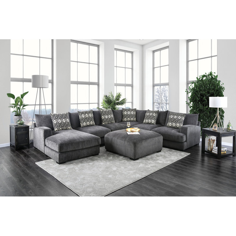 Ruthanne Upholstered U-Shaped Sectional Left Hand Facing