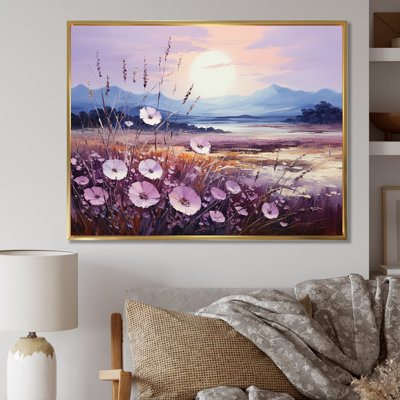 Harmonious Violet Flowers Field I sur toile