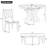 TREXM 5-piece Rustic Charm Round Dining Set with 3 Upholstered Chairs and Curved Bench-667534059-667534056