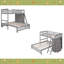Lit superposé simple au-dessus de double en bois avec six tiroirs et tablettes flexibles, lit inférieur avec roulettes-1775324445