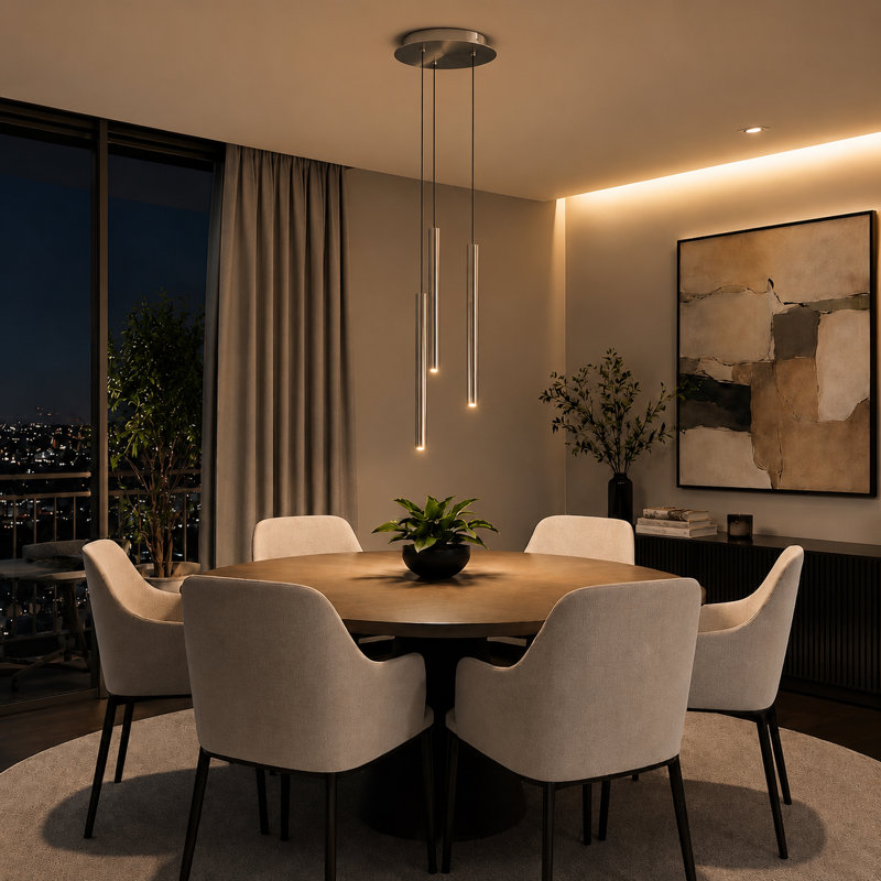 Baileyton 3 - Light LED Cluster Pendant, Nickel