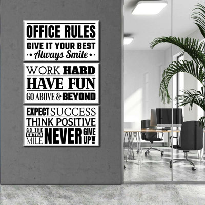 Fun Office Rules, impression sur toile à panneaux multiples
