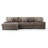 3 - Piece Upholstered Light Brown Faux Rabbit Fur Flannel Modular Sectional Sofa with Armrests & Throw Pillows-1424484373