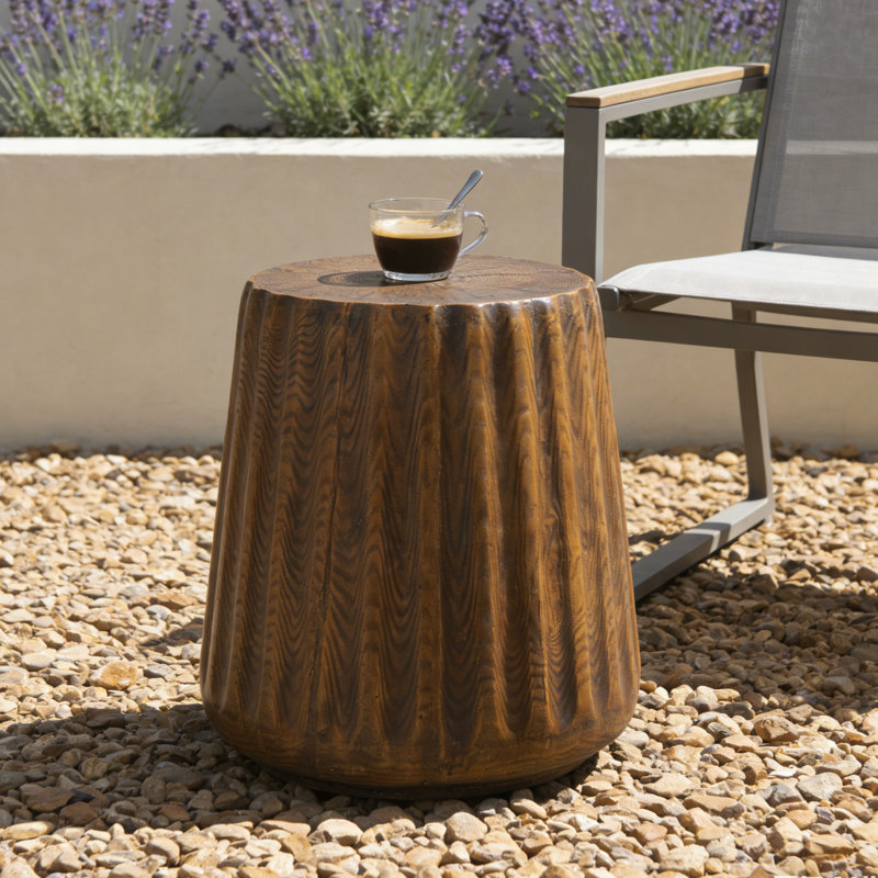 Table d'appoint intérieure MGO - Table de bout durable de style souche d'arbre pour patio, jardin, salon, hauteur 16,61 po