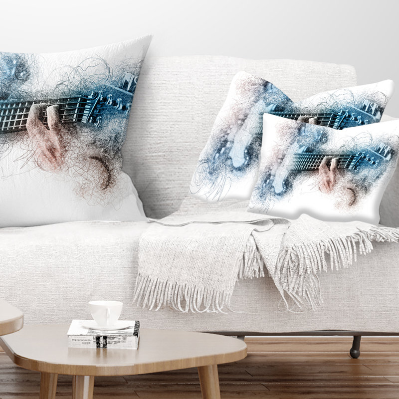 Coussin décoratif «Man jouant une guitare»