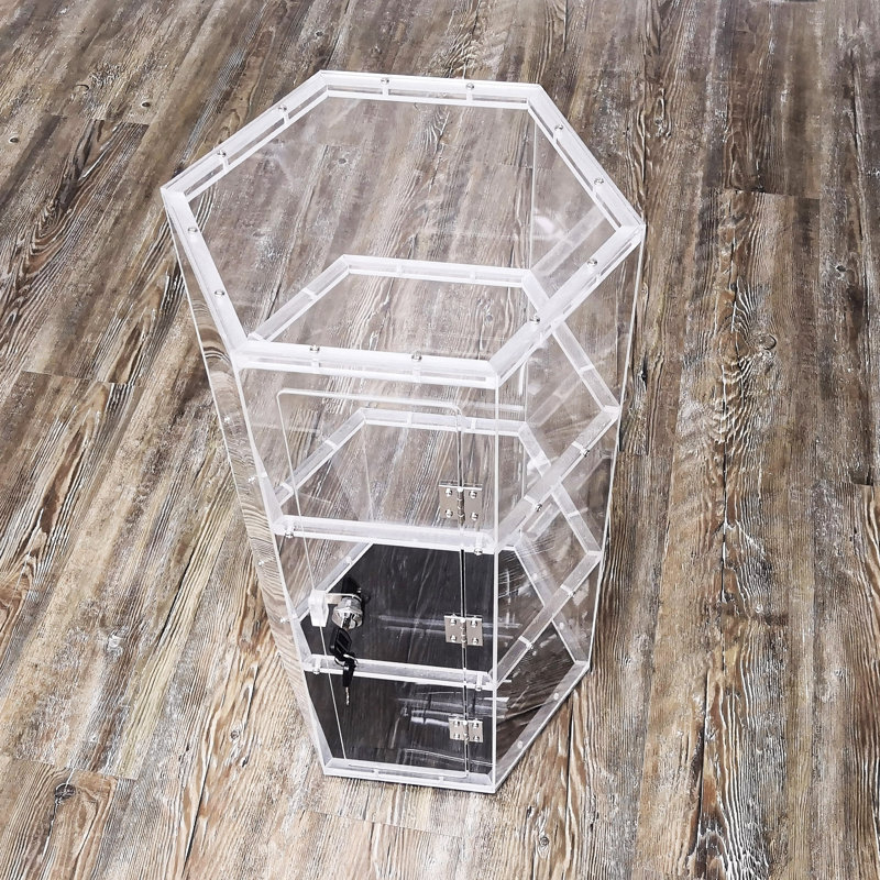 Clear Plexiglass Acrylic Spinning Cabinet Display Case for Jewelry, Cell Phone Valuable