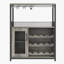 Armoire à vin industrielle avec support pour 12 bouteilles et porte-verres, armoire à alcool pour la cuisine et la salle à manger, buffet à porte en filet, gris-334056309
