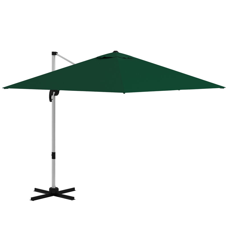 Waloo 100cm X 295cm Rectangular Tilt Cantilever,Beach,Traditional,Balcony Parasol, Green