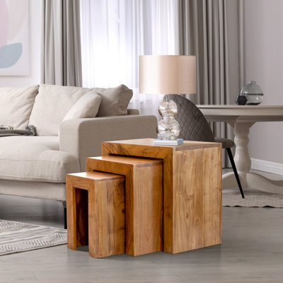 Solid Wood Sled Nesting Tables