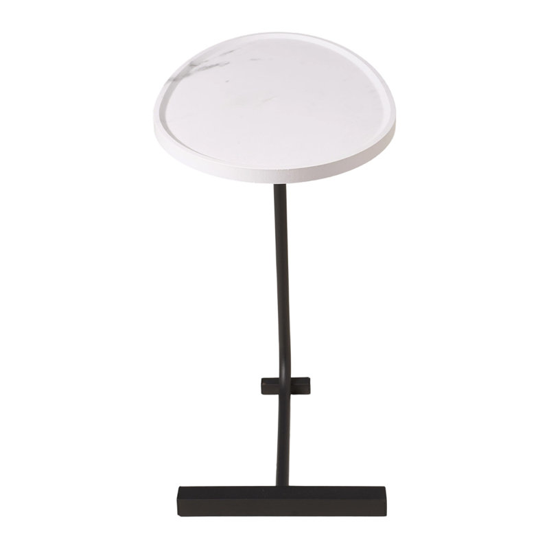 Tray Top Frame End Table, White, Black