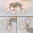 4-Light Semi Flush Mount, Adjustable Multi-Directional Flush Mount Ceiling Light Fixture, Vintage Metal Cage Farmhouse Lamp For Hallway, Dining Room, Farmhouse, Entryway-535244555