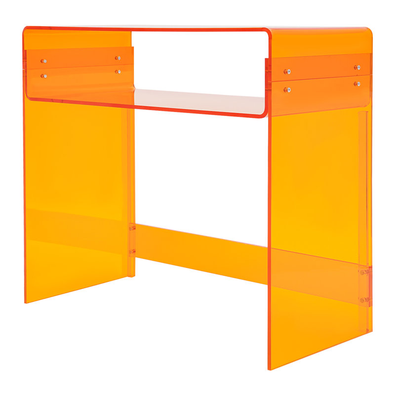 Modern Minimalist Office Study Acrylic Desk, Orange