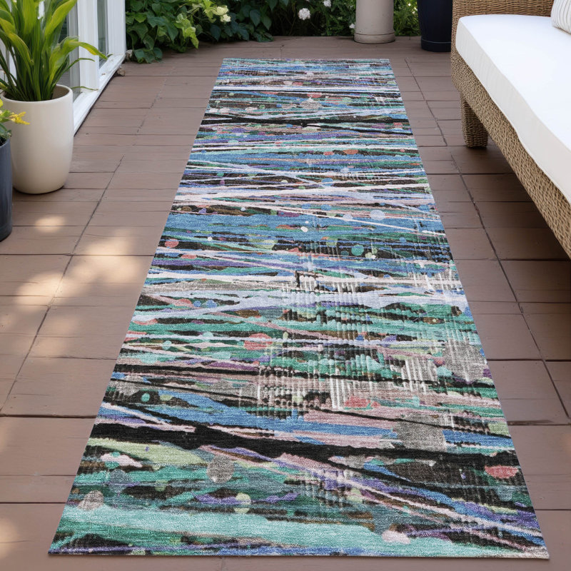 Tapis intérieur / extérieur lavable à la machine Amanda ACN2125, Tapis de couloir 2 pi 3 po x 7 pi 6 po