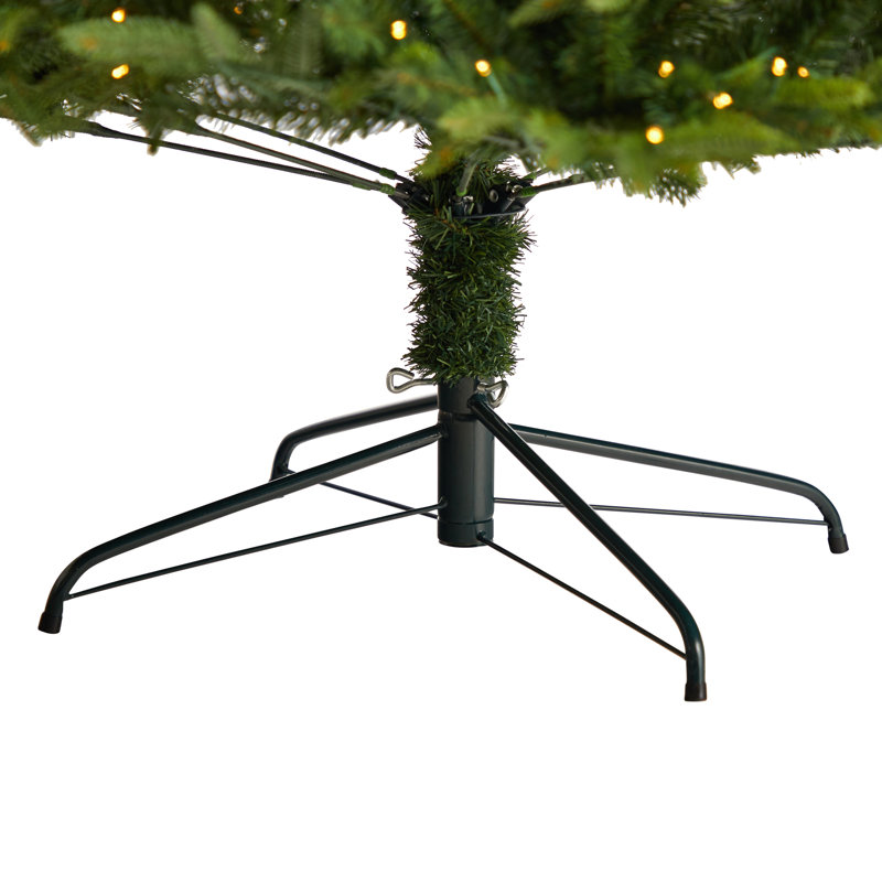 Sapin de Noël vert plume artificielle avec lumières DEL, H 8 pi