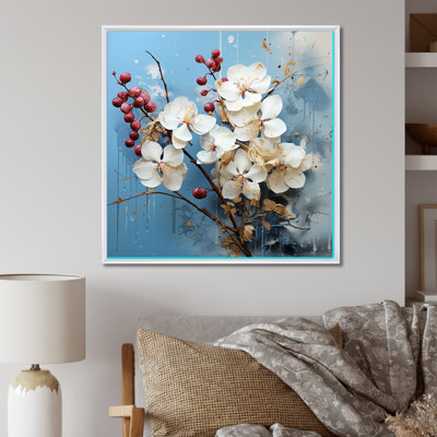 Orchidées et baies, minimalisme, harmonie de fleurs sur toile