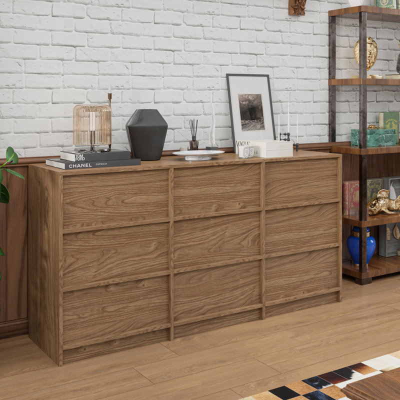 Commode 9 tiroirs Jadonna, Noyer