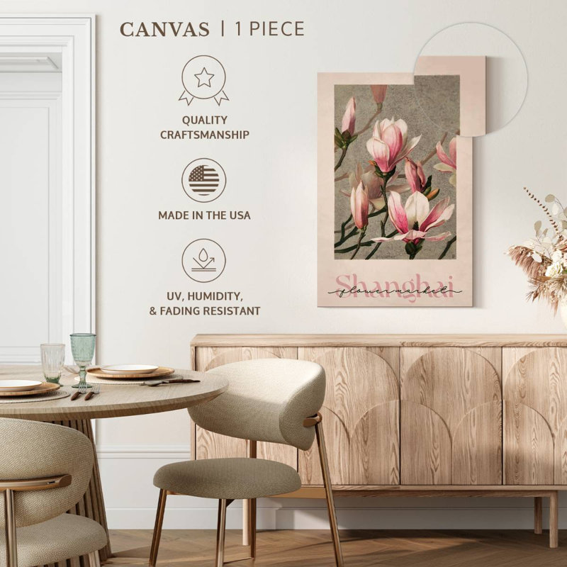 Affiche du marché aux fleurs de Shanghai, H 24 po x l 16 po