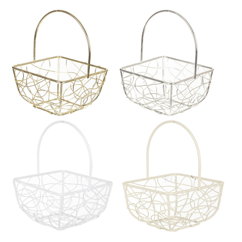Metro Lane Decorative Basket, White, 13'' H x 9'' W x 9'' D