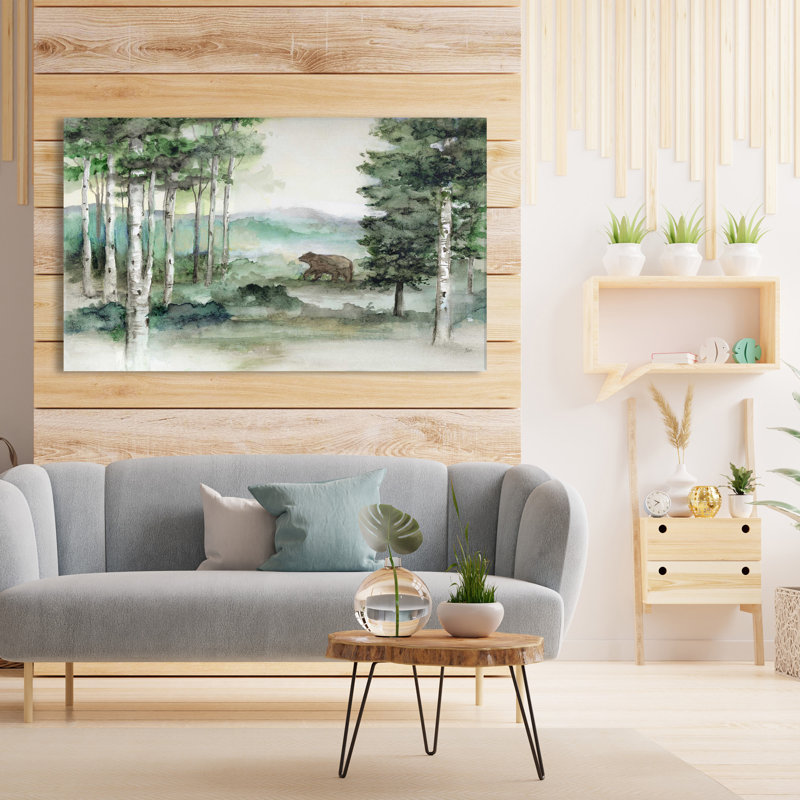 Bear Mountain par Nan - Peinture, L 30 po x H 18 po, Toile tendue
