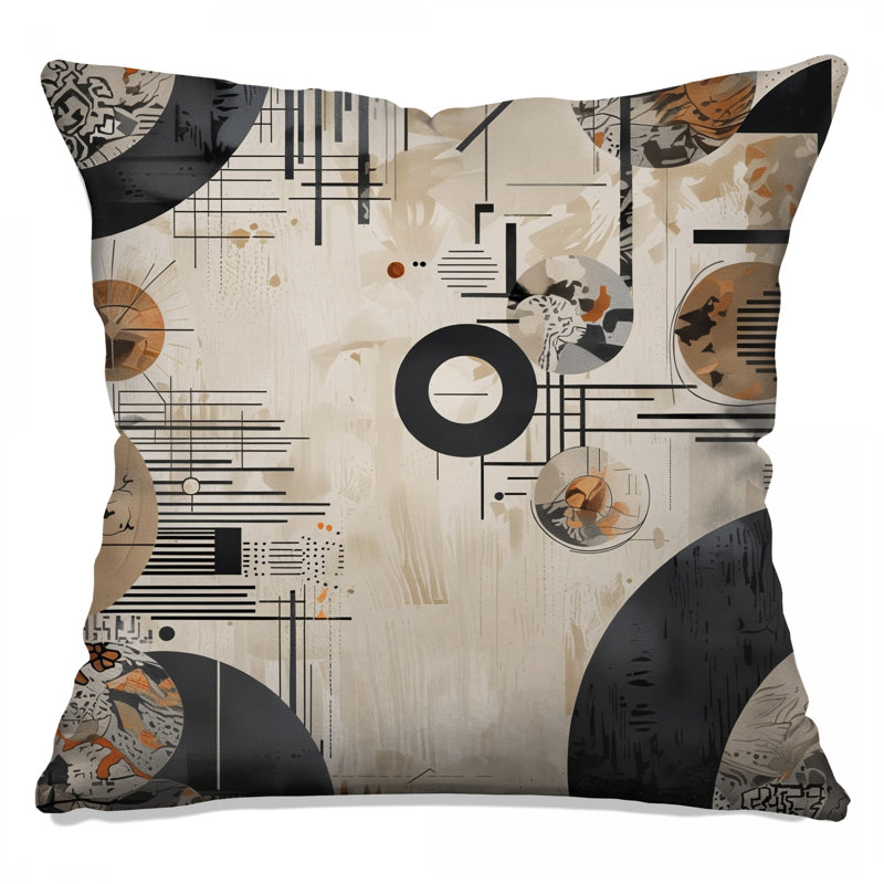 Geometric Abstract Circles Double Sided Throw Pillows, 16 po x 16 po