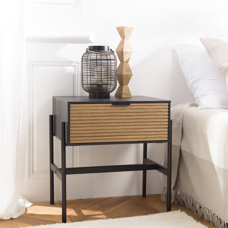Aliegha 51 cm W Laminate Bedside Table