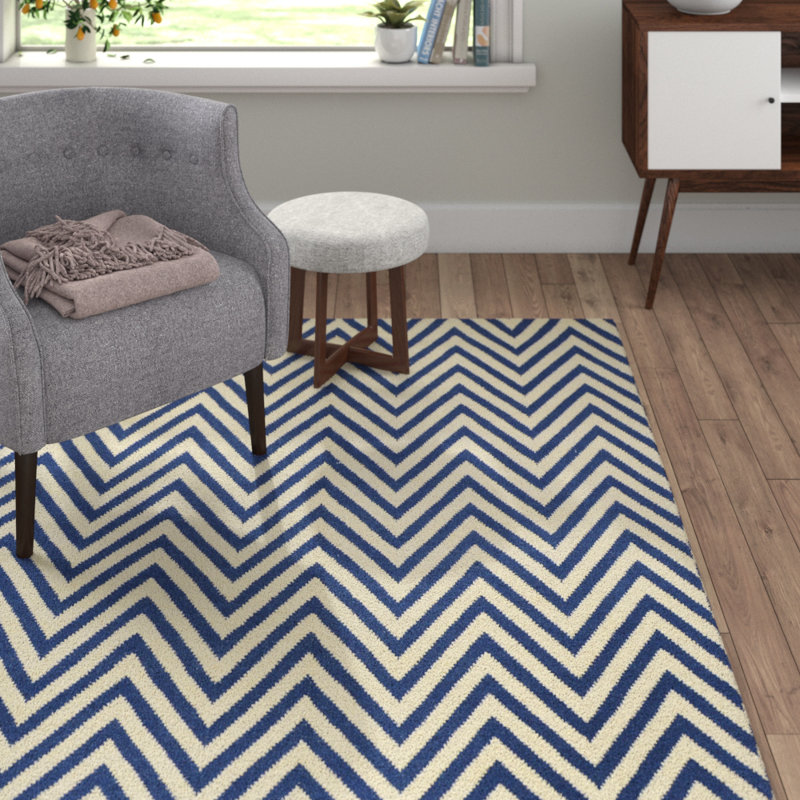 Chevron Wool Hand Woven Area Rug, Rectangle 120cm x 180cm