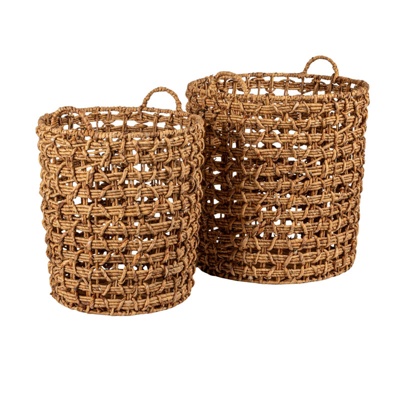 Paniers ronds en jacinthe d'eau