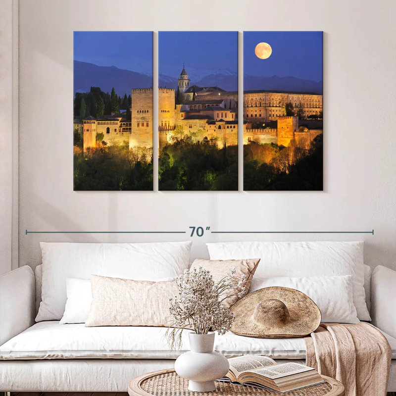 Rorry Full Moon At Alhambra Palace, 32" H x 50" W