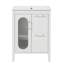 Meuble-lavabo 24 po avec lavabo, armoire en bois massif blanc et planches, tablette réglable, deux tiroirs, armoire moderne avec porte et tablette-1203940400