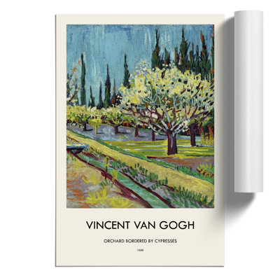 Orchard Bordered by Cypresses Print by Vincent van Gogh - Frameless Print