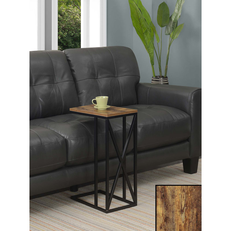 Adreauna 24.25'' Tall C End Table, Barnwood Top/Black Base