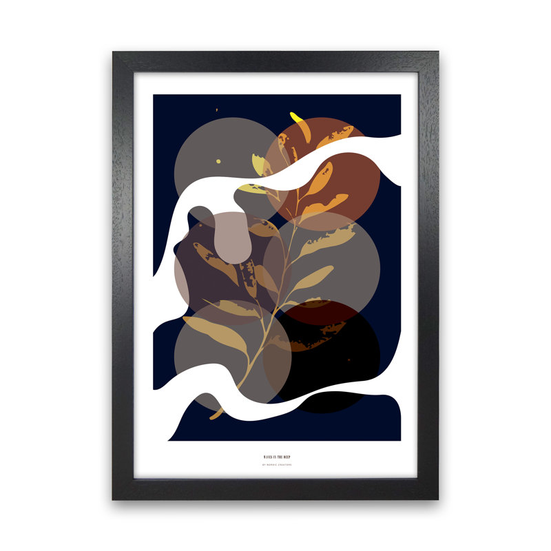 Waves In The Deep - Print, 59.4cm H x 42cm W x 3cm D, Black Framed