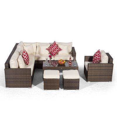 Yancey 5 Seater Rattan Corner Sofa Set