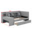 Lit de jour simple tapissier avec tiroirs, tablettes, armoires rabattables et table d'appoint-1860326451