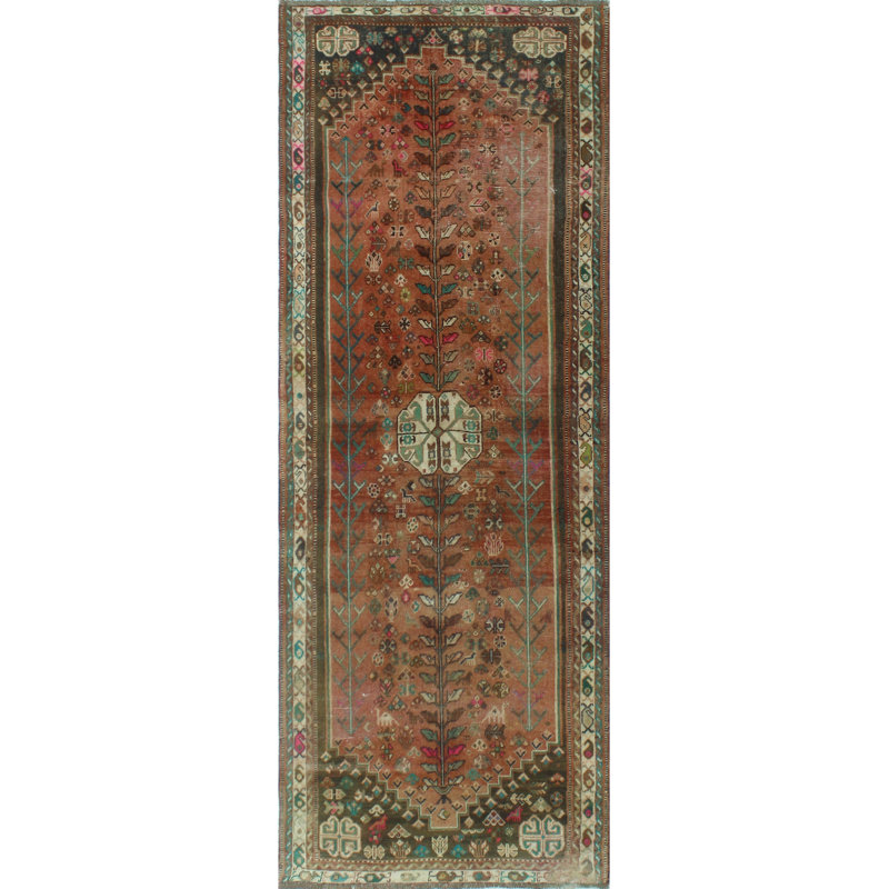 Kaydince One-of-a-Kind 3'3 X 8'11 1970s Runner Wool Area Rug in Rust