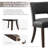 VKNOW Faux Leather Upholstered Dining Chairs Set of 6, High-Density Foam Cushion, Walnut Rubber Wood Legs for Dining Room, Bedroom, Black-589035969-588950986