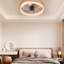 Ventilateurs de plafond avec lumières à DEL à intensité variable, installation intégrée de ventilateurs de plafond minces et modernes (rose)-1786045630
