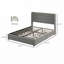 Structure de lit plateforme tapissier avec tiroirs de rangement-874298341