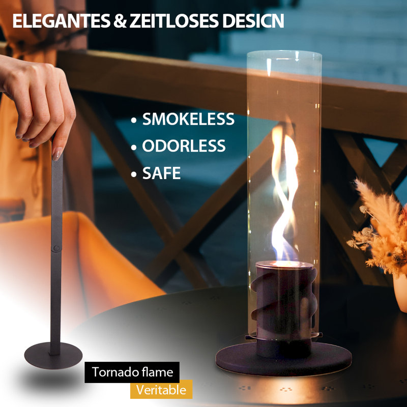Raniyah Bio-Ethanol Tabletop Fireplace with Flame Guard