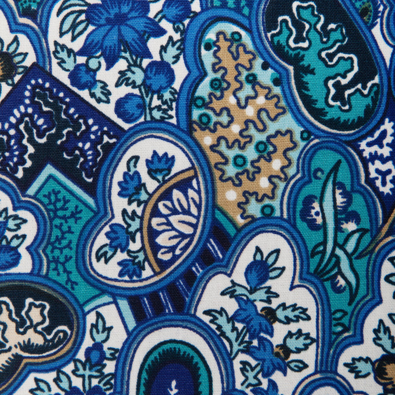 La Menagerie Villandry Print 100% Cotton Fabric, Azure