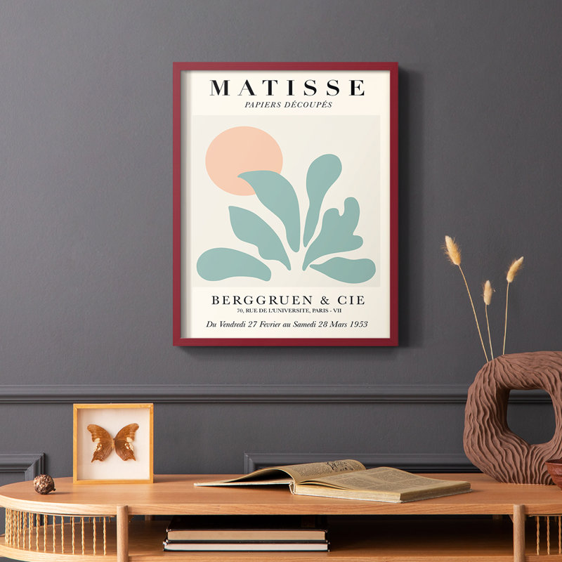 Matisse XC III, reproduction encadrée - bois massif, Cadre simple rouge, H 10 po x l 8 po