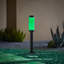 Éclairage de paysage à basse tension - lumière blanche RVBB, conception moderne, finition en aluminium noir durable, installation facile, résistant aux intempéries, piquet en métal robuste-111763982-114979258