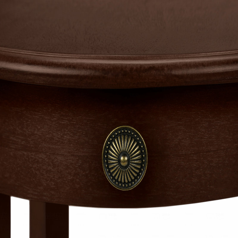 Table d'appoint, 2 niveaux, table de bout, table d'appoint, ronde, table de chevet, lampe, placage, transitionnel