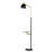 Real Marble Floor Lamp with Wood Bedside Nightstand End Table and Built-in USB Charging Port