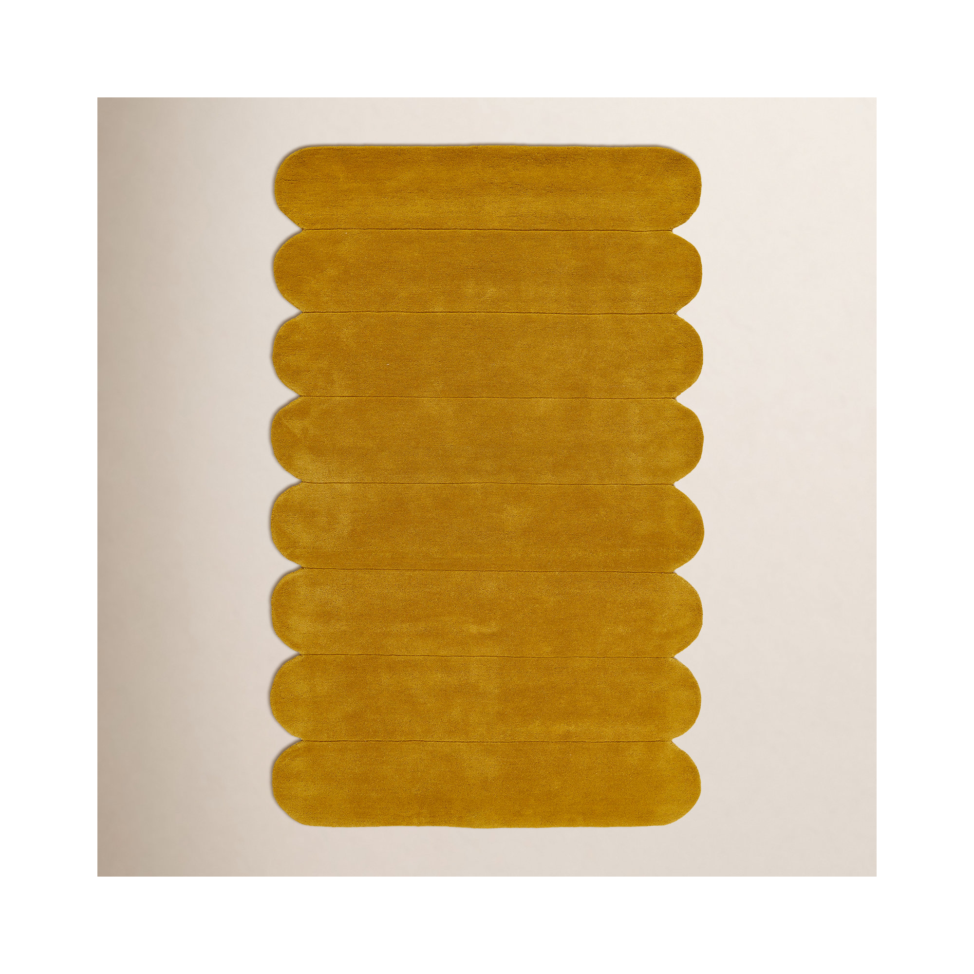 Dabria Hand Tufted Wool Tumeric Rug, Rectangle 5' x 8'