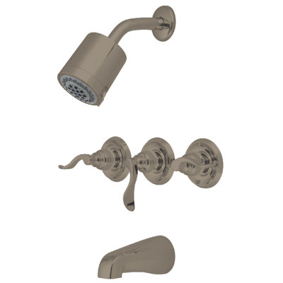 Kingston Brass NuWave French Triple-Handle Tub and Shower Faucet